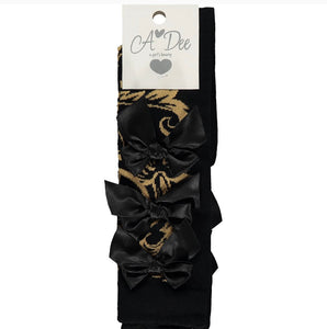 A Dee Bianca Baroque Love Knee High Socks - Black