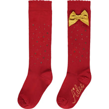 Load image into Gallery viewer, A Dee Queen Ce-Ce Diamanté Knee High Socks - Red