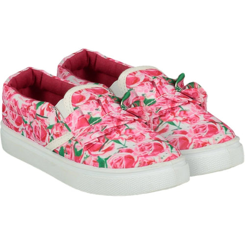 A Dee Chic Garden Ross Pink Frilly Canvas Trainers