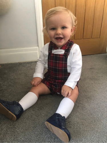 Deolinda Boys Tartan Romper suit