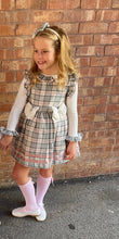 Load image into Gallery viewer, Caramelo Kids Girls Pink &amp; Grey Checker Pinafore Dress 2-3yr 3-4yr &amp; 5-6yr