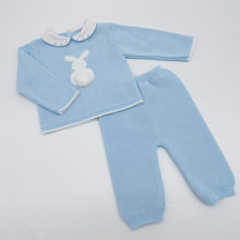 Load image into Gallery viewer, Sardon Boys Blue Knitted Bunny Tracksuit