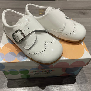 Andanines Boys White Buckle Shoes