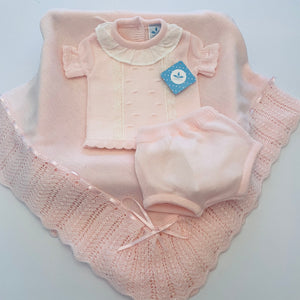 Sarson Girls Pink Knitted Jam Pant Set