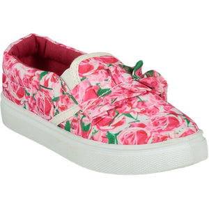 A Dee Chic Garden Ross Pink Frilly Canvas Trainers