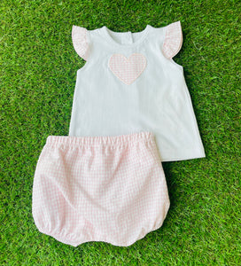 Rapife Girls Bloomer Set - White-Pink