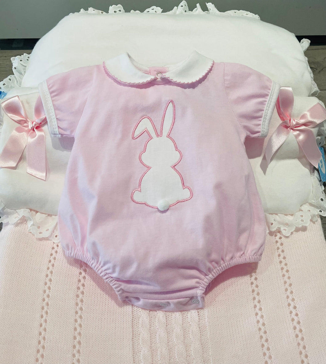 Sardon Girls Pink Bunny Rabbit Romper