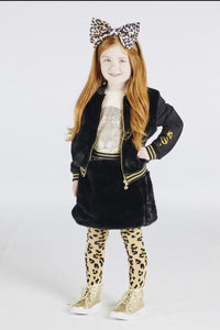 A Dee Thea Nude Leopard Top & Tracey Black Fur Skirt (NON Refundable)