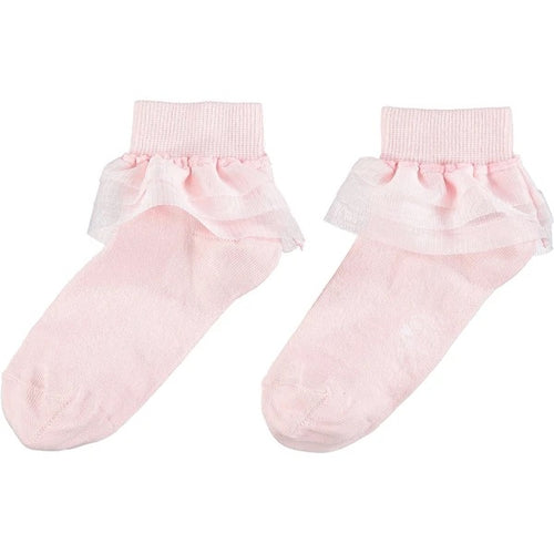 A Dee Chic Garden Pink Ross Frill Ankle Sock