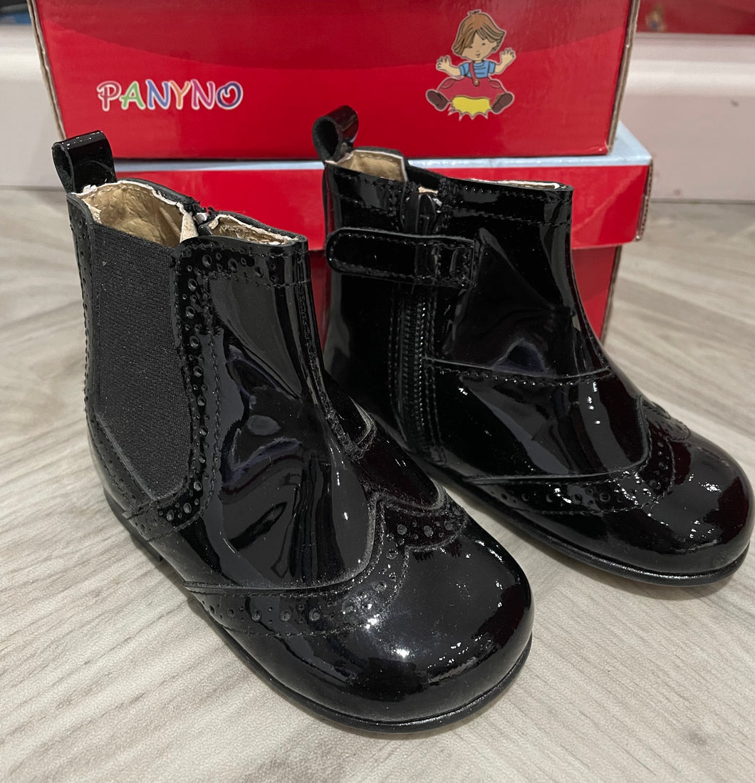 Clearance Boys Panyo Navy Patent Rider Boots (no exchanges or refunds)