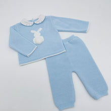 Load image into Gallery viewer, Sardon Boys Blue Knitted Bunny Tracksuit