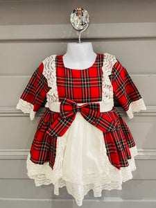 Clearance Beau Kids Girls Tartan & Cream Dree