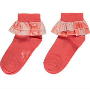 A Dee Yumi Bright Coral Ankle Socks