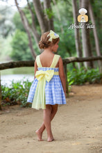 Load image into Gallery viewer, Clearance No Refund or Exchange Abulea Tata Easter Yellow &amp; Blue Puff Ball Dress