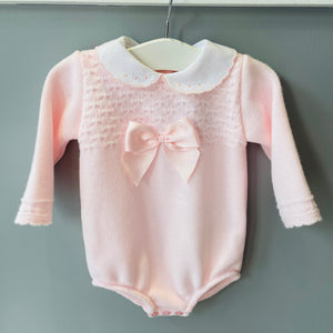 Sarson Girls Pink Bow Romper (none refundable)