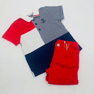 Tutto Boys Red & Navy Short Set