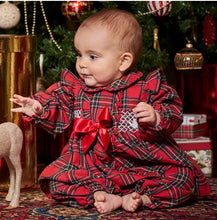 Load image into Gallery viewer, Caramelo Girls Ruffle Tartan Hand Smocked Bloom PJ Set