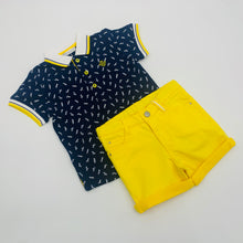 Load image into Gallery viewer, Tutto Piccolo Boys Yellow &amp; Navy Set