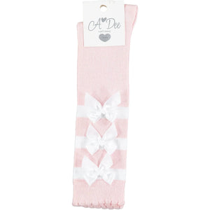 A DEE  Fran Bow Knee High Sock - Pink