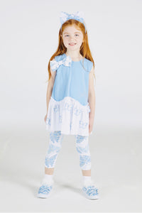 A Dee Spread Your Wings Light Blue Jean Butterfly Print Legging Set