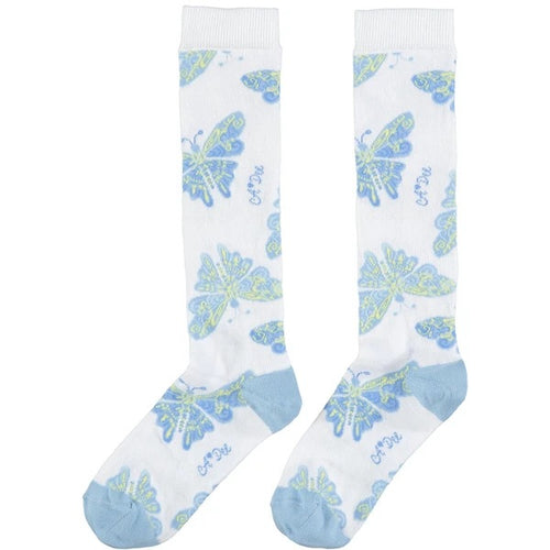 A Dee Spread Your Wings Jordan Bright White Butterfly Knee High Soxks