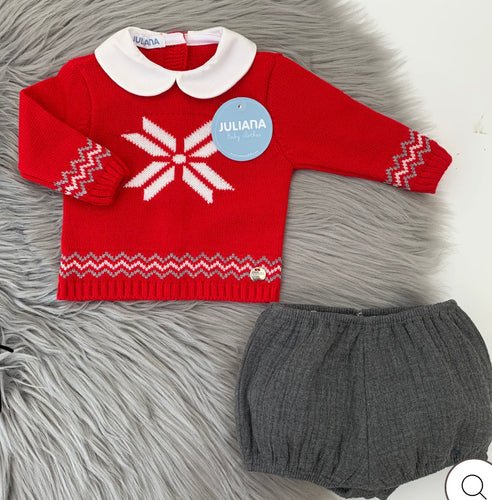 Juliana Boys Red Snow Flake Jam Pant Set