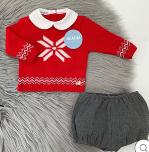 Juliana Boys Red Snow Flake Jam Pant Set