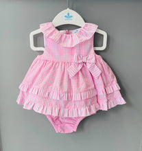 Load image into Gallery viewer, Sardon Girls Pink Gingham Dress &amp; Nicker