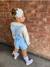 Load image into Gallery viewer, Babine Cream &amp; Blue Waffle Jumpsuit 1 &amp; 2yr