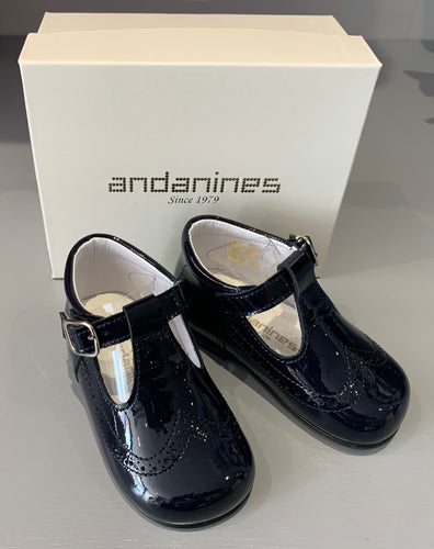 Andanines Navy Boys High Back Shoes