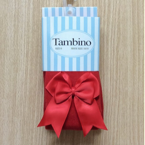 Tambino Girls Red Bow Tights