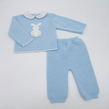 Load image into Gallery viewer, Sardon Boys Blue Knitted Bunny Tracksuit