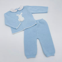 Load image into Gallery viewer, Sardon Boys Blue Knitted Bunny Tracksuit