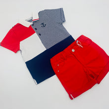 Load image into Gallery viewer, Tutto Boys Red &amp; Navy Short Set