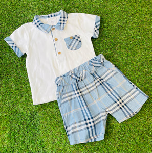 Deolinda Boys Polo Short Set -Blue