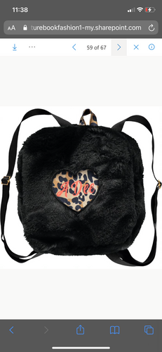 A Dee Tara Black Faux Fur Bag