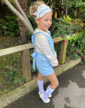 Load image into Gallery viewer, Babine Cream &amp; Blue Waffle Jumpsuit 1 &amp; 2yr