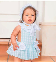 Load image into Gallery viewer, Babine Baby Girls Mint Check Romper