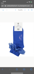 A Dee Selina Bright Blue Frill Ankle Socks