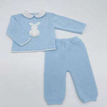 Load image into Gallery viewer, Sardon Boys Blue Knitted Bunny Tracksuit