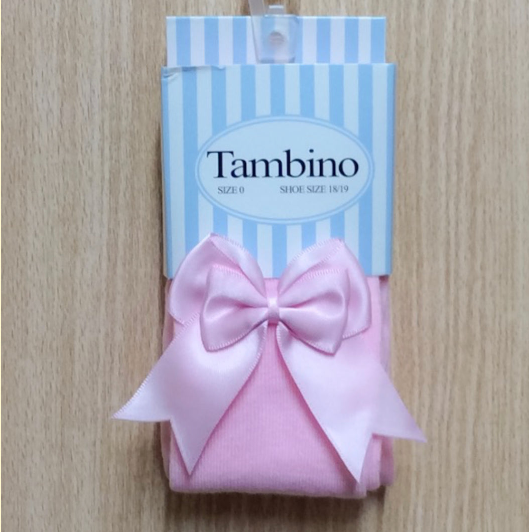 Tambino Girls Pink Bow Tights