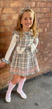 Load image into Gallery viewer, Caramelo Kids Girls Pink &amp; Grey Checker Pinafore Dress 2-3yr 3-4yr &amp; 5-6yr