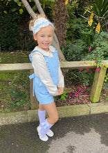 Load image into Gallery viewer, Babine Cream &amp; Blue Waffle Jumpsuit 1 &amp; 2yr