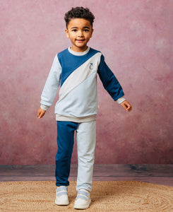 Caramelo Boys Blue Tonal Strip Tracksuit