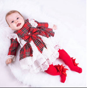 Clearance Beau Kids Girls Tartan & Cream Dree