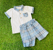 Load image into Gallery viewer, Deolinda Boys Polo Short Set -Blue