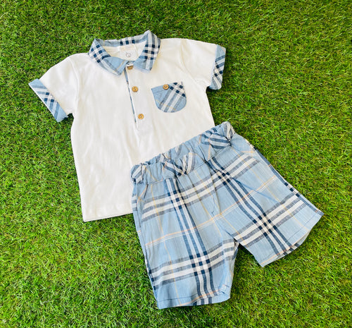 Deolinda Boys Polo Short Set -Blue