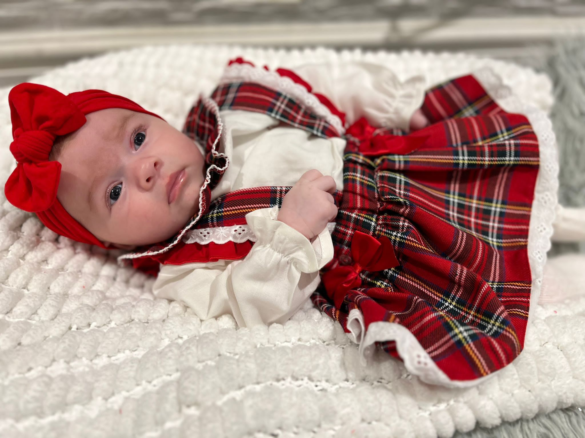 Ladies red tartan pinafore hot sale dress