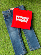 Load image into Gallery viewer, Boys Levis Jeans Batwing T Shirt - Red Boys Levis Jeans Batwing T Shirt - Red Boys Levis Jeans Batwing T Shirt - Red Boys Levis Jeans Batwing T Shirt - Red Boys Levis Batwing T Shirt - Red