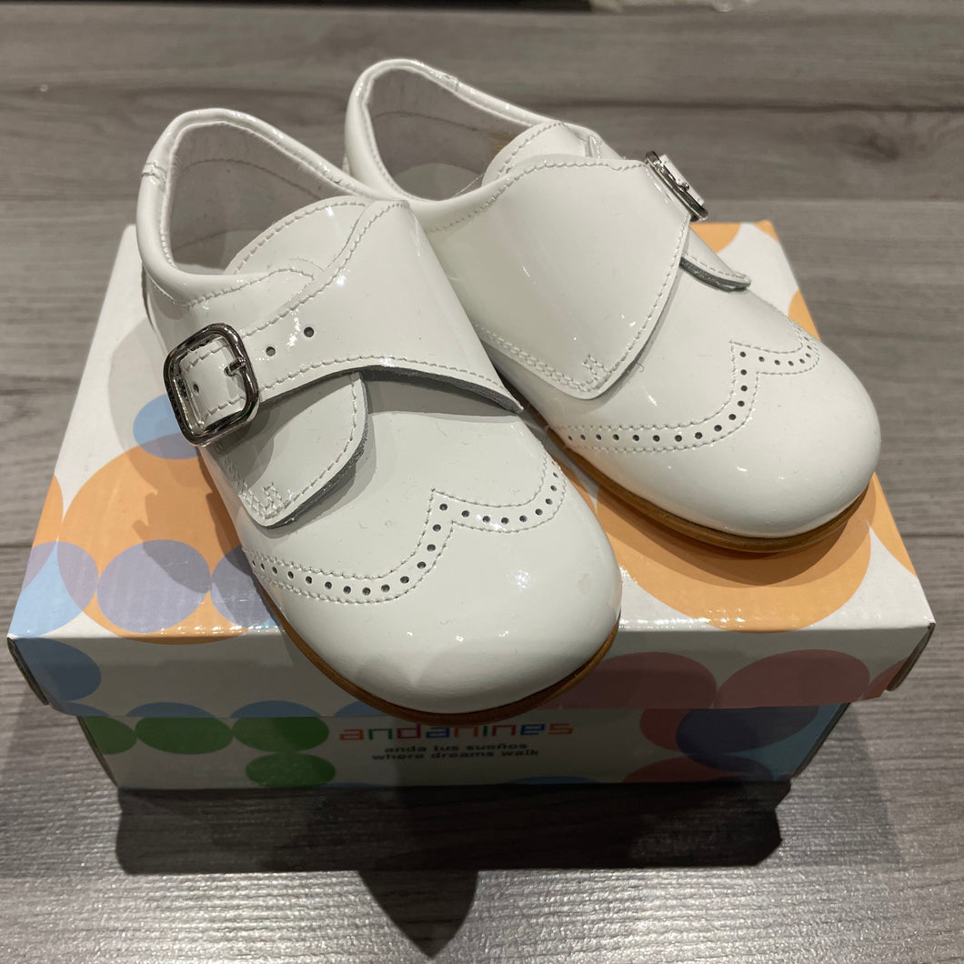 Andanines Boys White Buckle Shoes